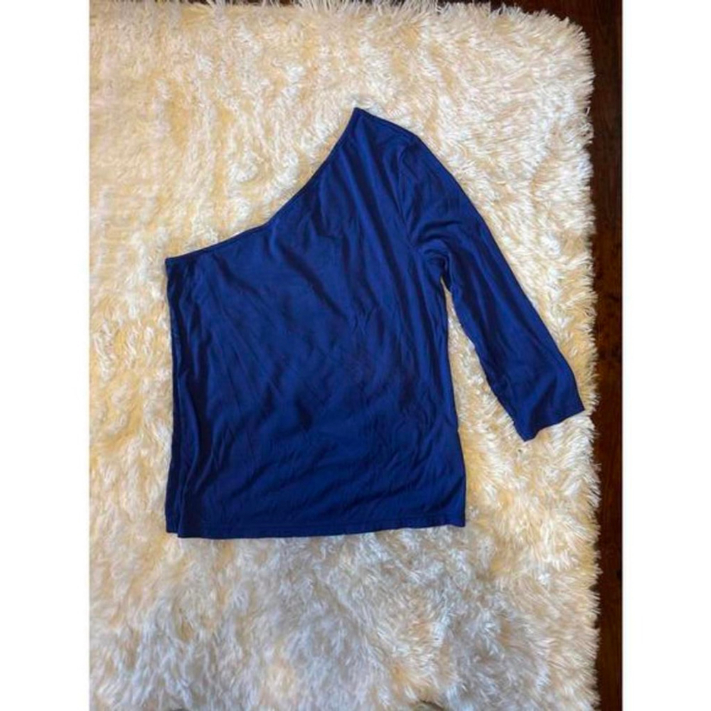 Banana Republic Women's Blue One-Shoulder Top (Size L)